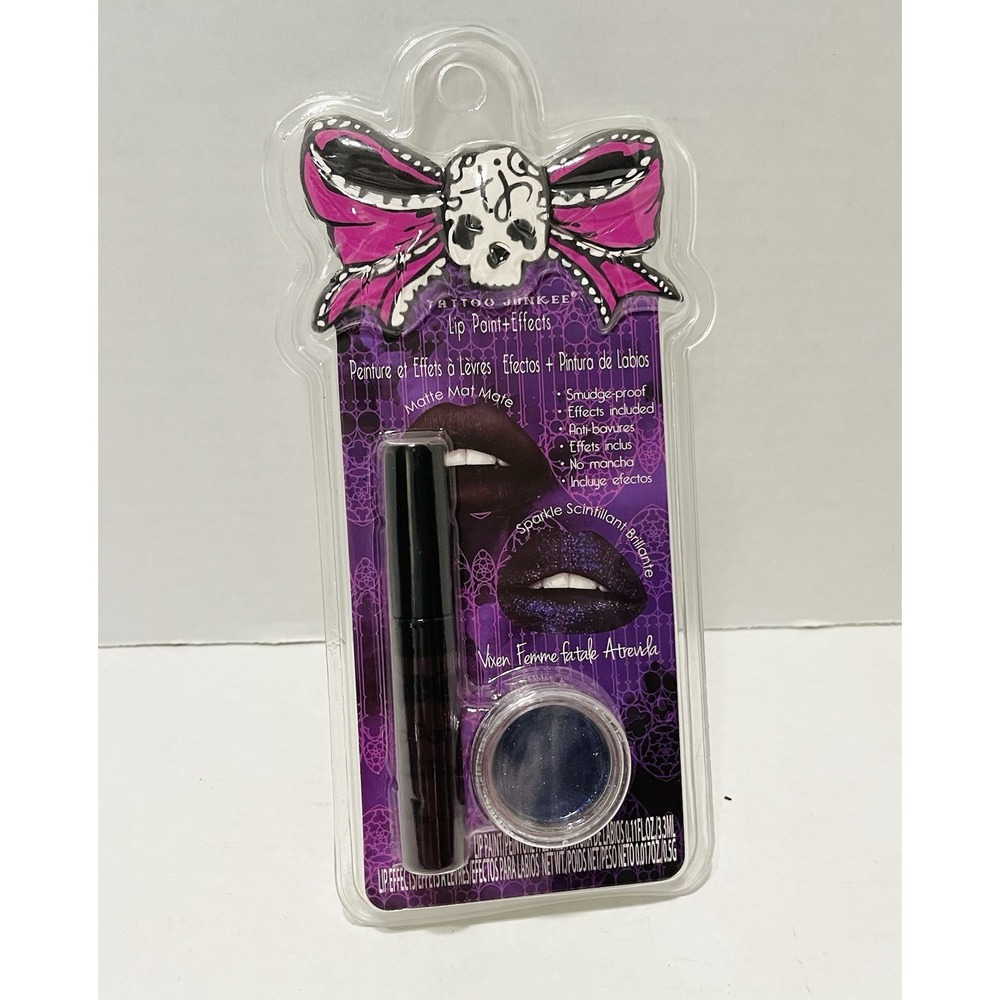 Tattoo Junkie Lip Paint & Effects Matte‎ Sparkle Color Vixen Sealed New